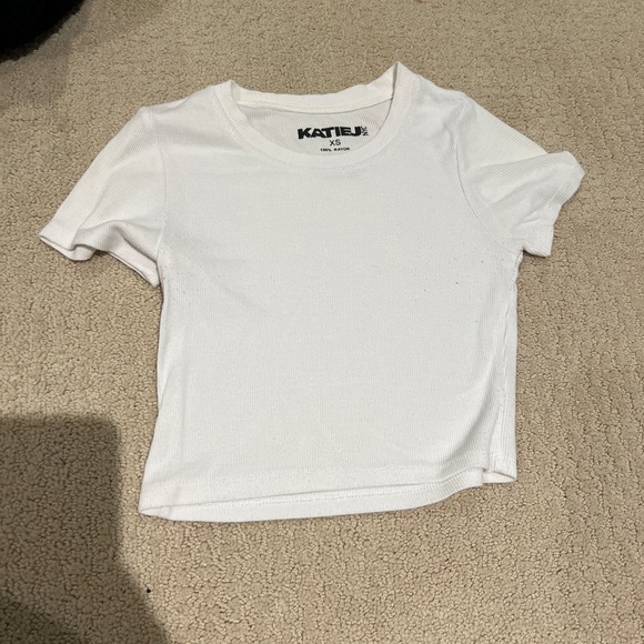 KATIE J NYC white short sleeve top size xs - Picture 2 of 2